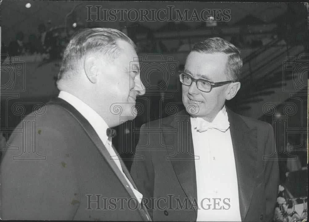 1966 Press Photo Schiller SPD (right) and Franz Josef Strauss CSU - Historic Images