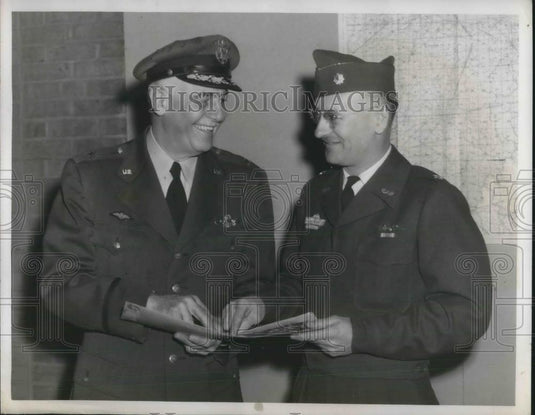 1952 Press Photo Brig Gen EH Zistel & Maj Denes Fereneg, Air Natl Guard - Historic Images