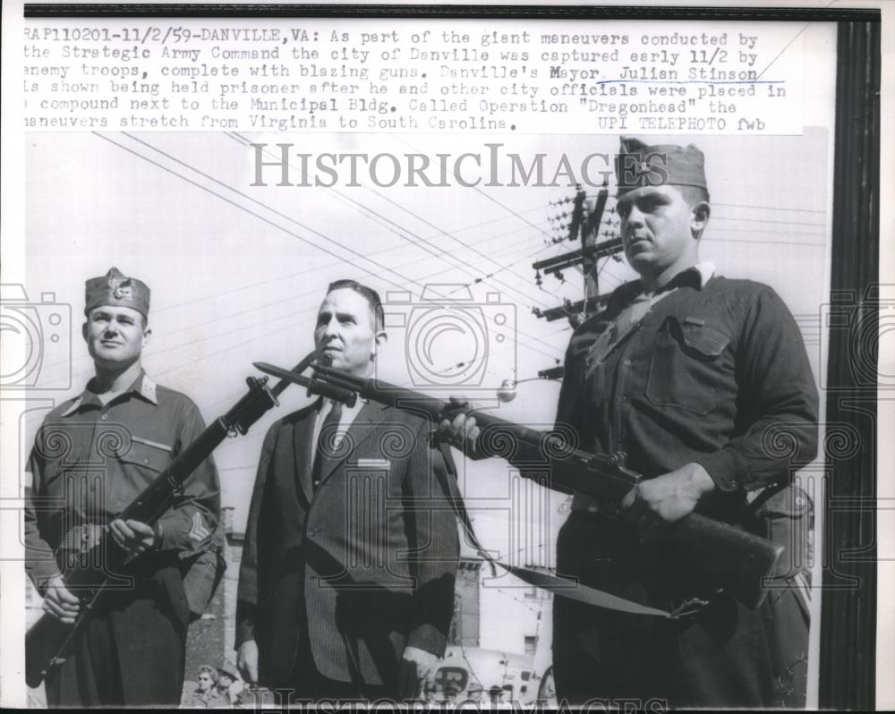 1959 Press Photo Danville, Va Stategic Army Command &amp; Mayor J Stinson - Historic Images