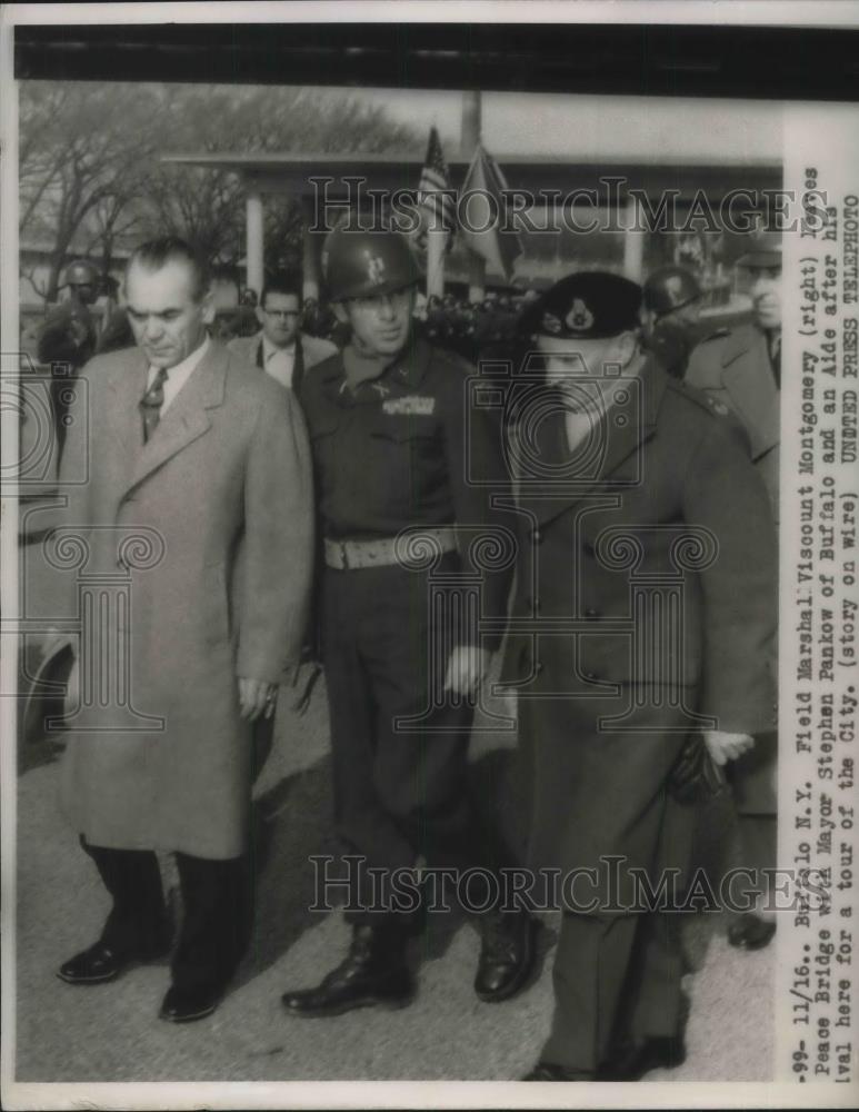 1954 Press Photo Buffalo, NY Field Marshal Viscount Montgomery &amp; Mayor Pankow - Historic Images