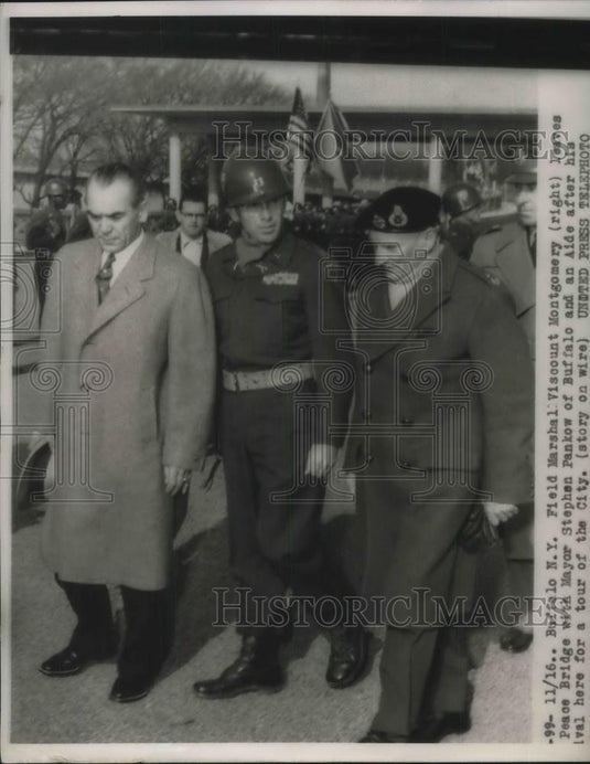 1954 Press Photo Buffalo, NY Field Marshal Viscount Montgomery & Mayor Pankow - Historic Images
