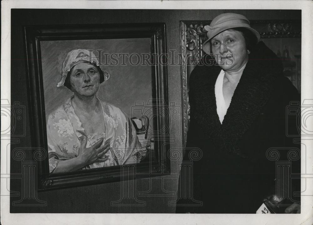 1934 Press Photo Self-portrait by Boston Artist - Historic Images