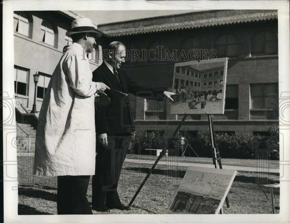 1942 Press Photo Nicholas Waldeck,Art Instructor,and Paul Sibbing - Historic Images