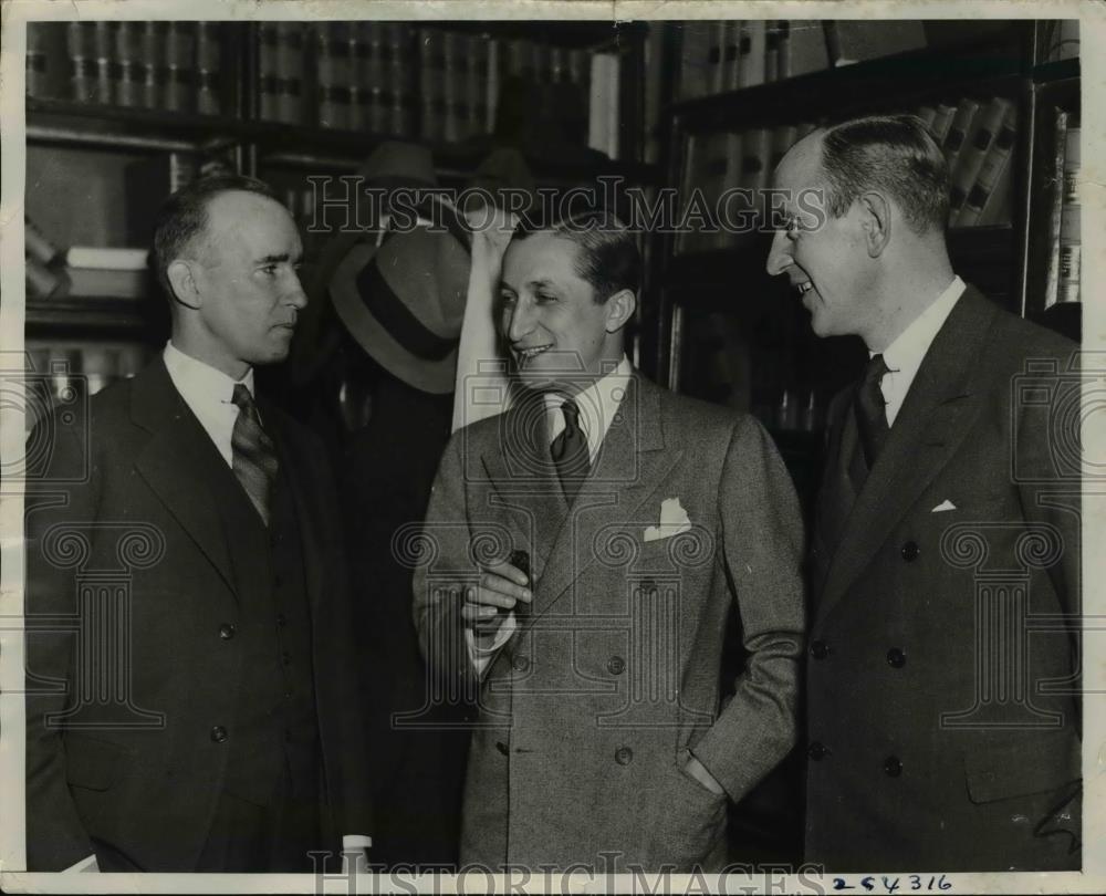 1935 Press Photo Attorney General Wilentz Joe Lannigan and Anthony Huck - Historic Images