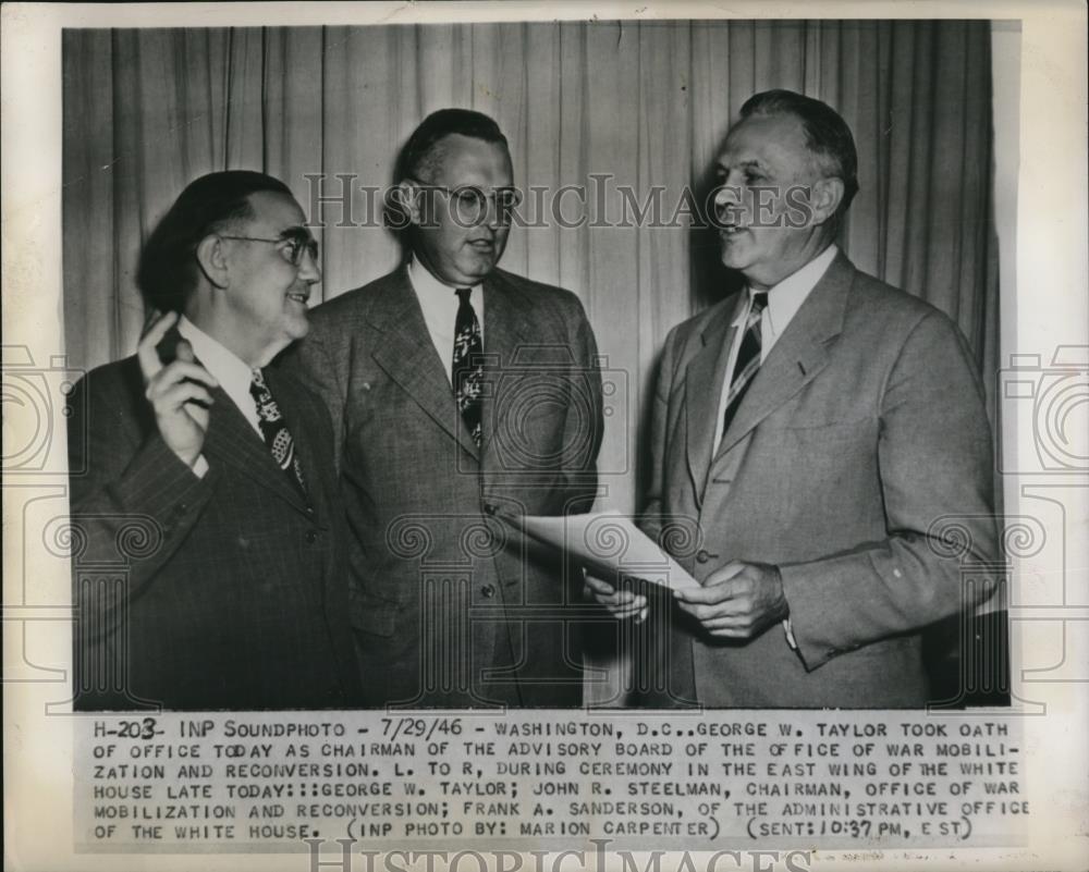 1946 Press Photo George Taylor,Jorn Steelman and Frank Sanderson at White House - Historic Images