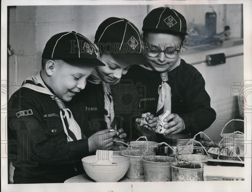 1962 Press Photo of Cub Scouts Edward Kazol, Mike McLaughlin, and Mike Crowley. - Historic Images