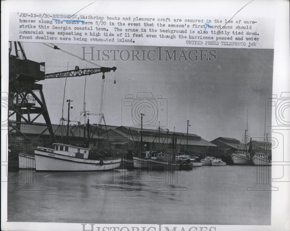 1952 Press Photo First hurricane strikes Georgia - Historic Images