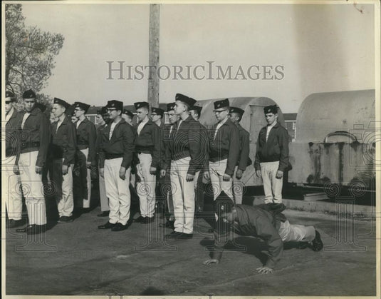 1965 Press Photo of Steven L. Nakasige doing push ups. - Historic Images