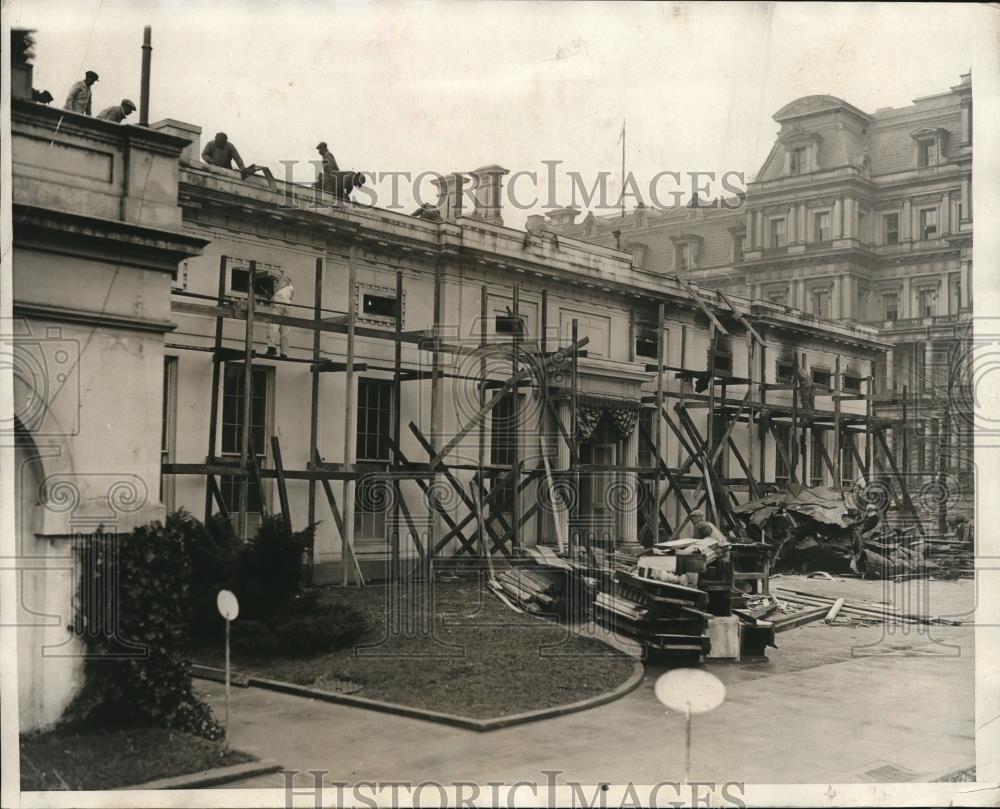 1930 Press Photo White House repairs in Wash DC from fire in exec offices - Historic Images