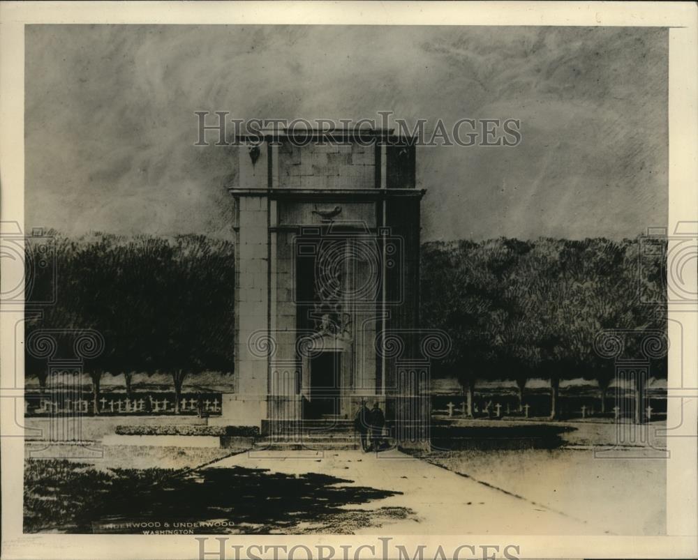 1927 Press Photo Memorial Chapel For American Dead At Flanders Field Belgium - Historic Images