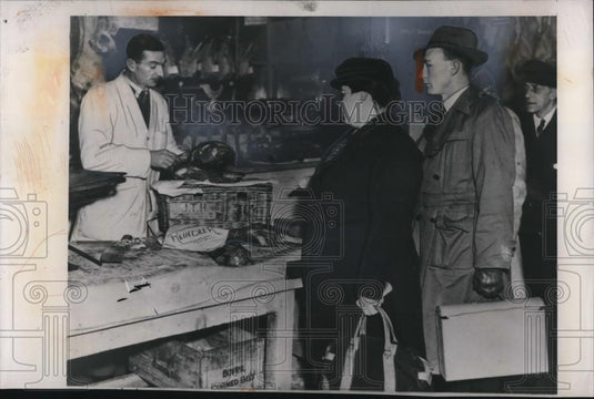 1951 Press Photo Reindeer Meat made its appearance at Smithfield Meat Market - Historic Images