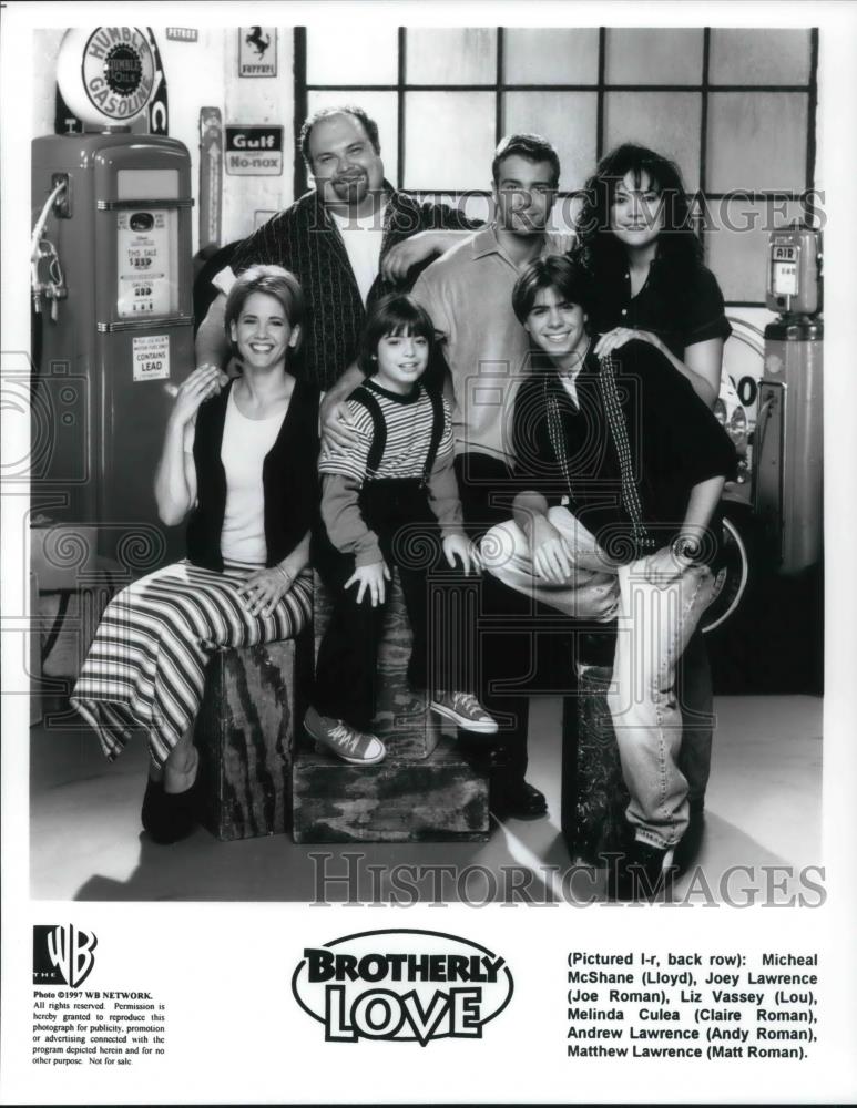 1997 Press Photo Michael McShane, Joey Lawrence & Liz Vassey in Brotherly Love - Historic Images