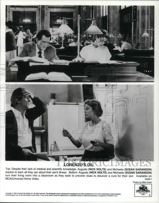1993 Press Photo Nick Nolte and Susan Sarandon in Lorenzo's Oil - cvp20490 - Historic Images