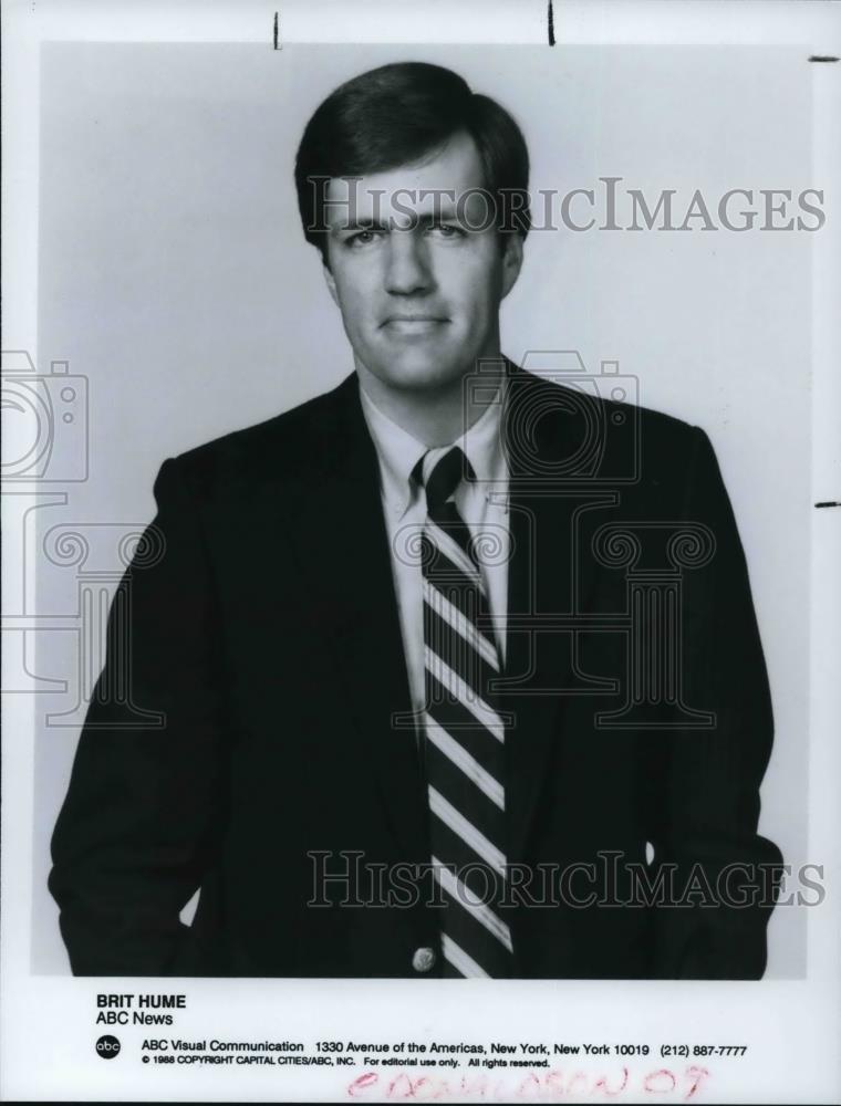 1988 Press Photo Brit Hume, ABC News - cvp25240 - Historic Images
