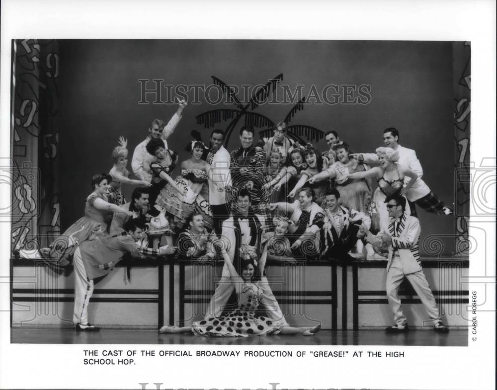 1997 Press Photo Broadway production of Grease! at the High School Hop - Historic Images