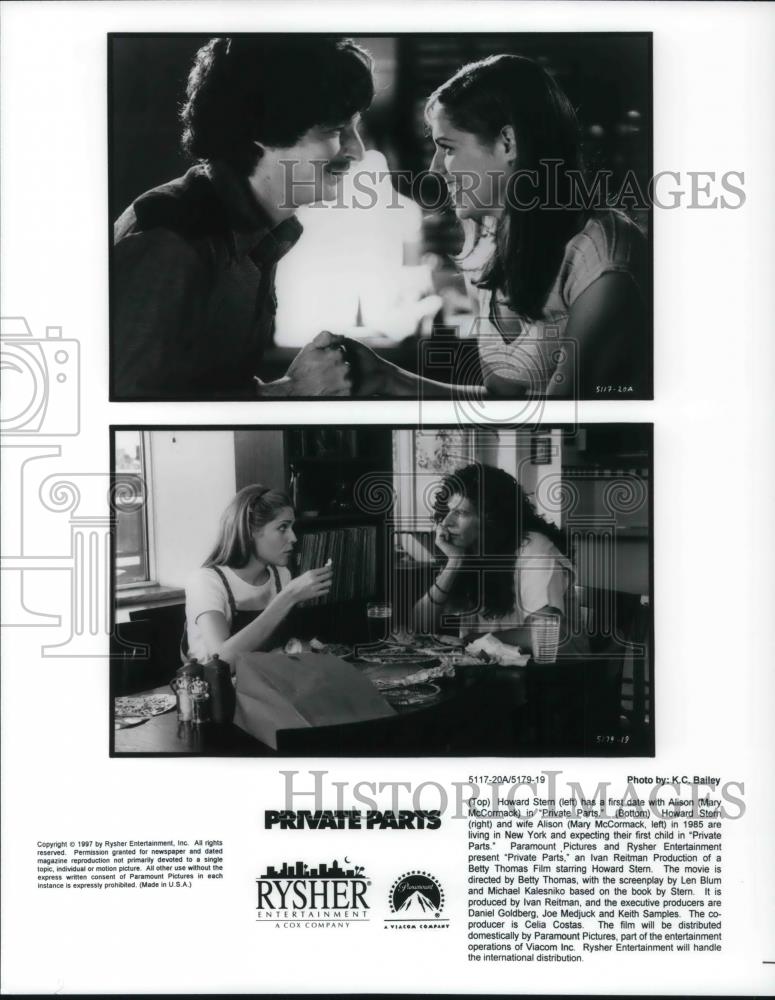 1997 Press Photo Howard Stern and Mary McCormack star in Private Parts - Historic Images