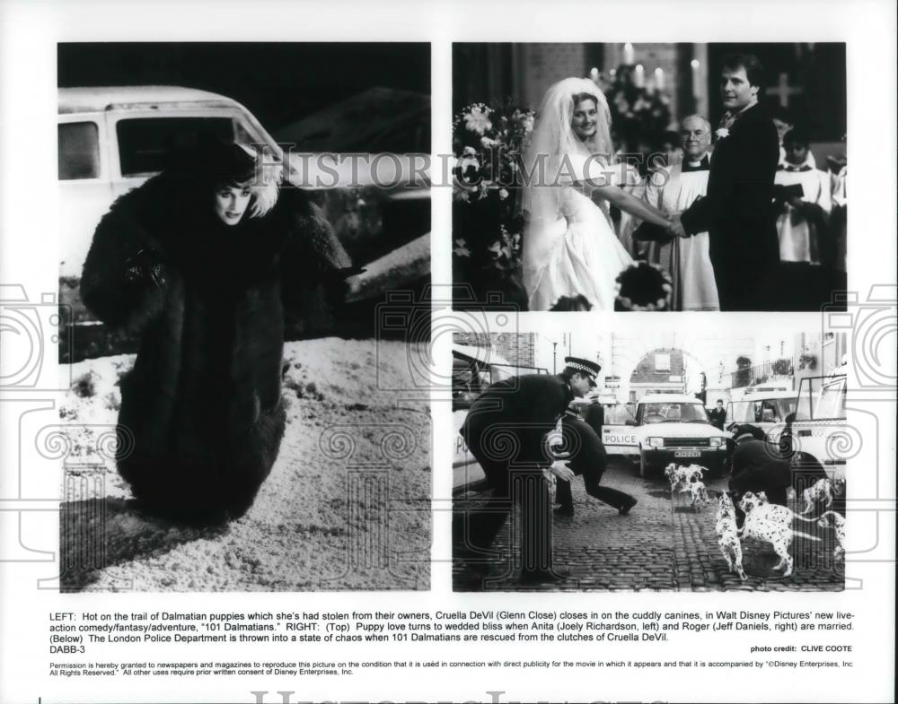 1996 Press Photo Glenn Close, Joely Richardson in 101 Dalmatians - cvp23081 - Historic Images