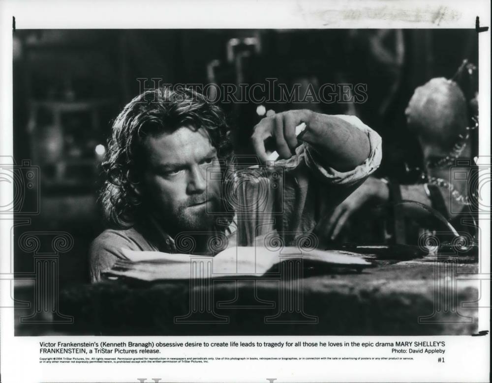 1994 Press Photo Kenneth Branagh stars in title role Mary Shelley's Frankenstein - Historic Images