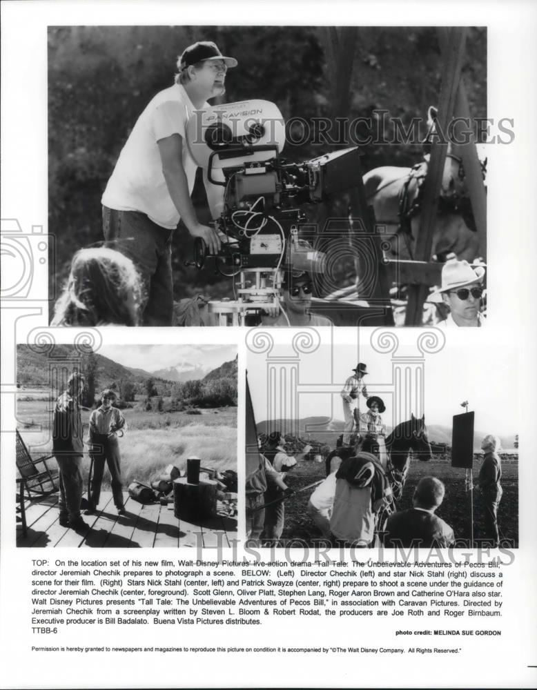 1995 Press Photo Patrick Swayze Nick Stahl in Unbelievable Tales of Pecos Bill - Historic Images