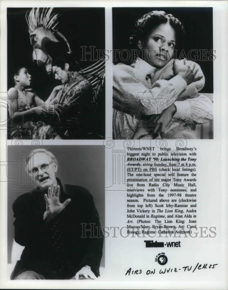 1998 Press Photo TV Program Broadway 98 Scott Irby-Ranniar John Vickery - Historic Images