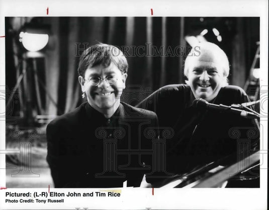 1995 Press Photo Elton John and Tim Rice - cvp25180 - Historic Images
