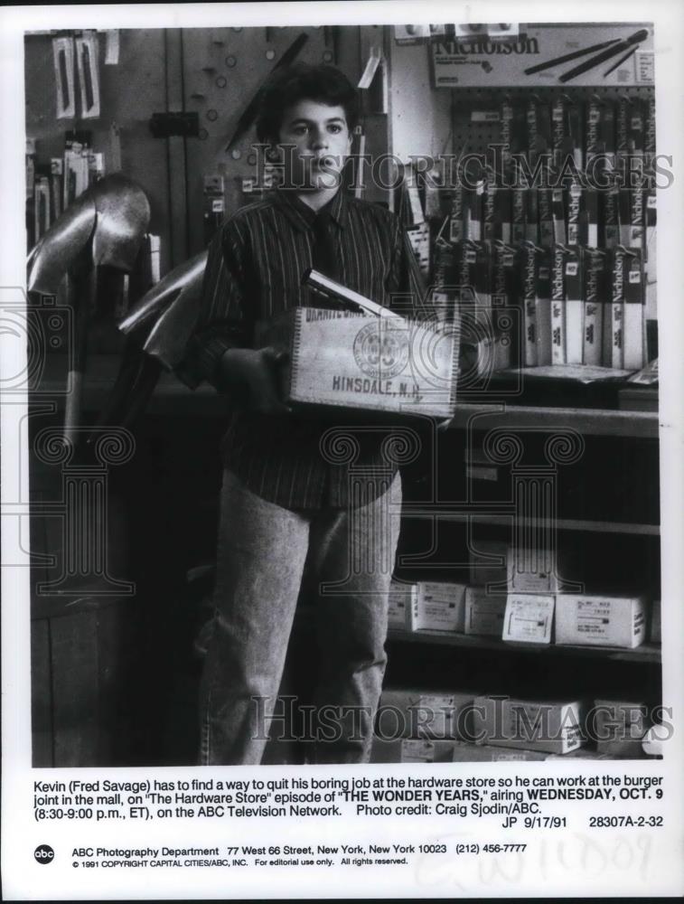 1991 Press Photo Fred Savage in The Wonder Years - cvp20178 - Historic Images