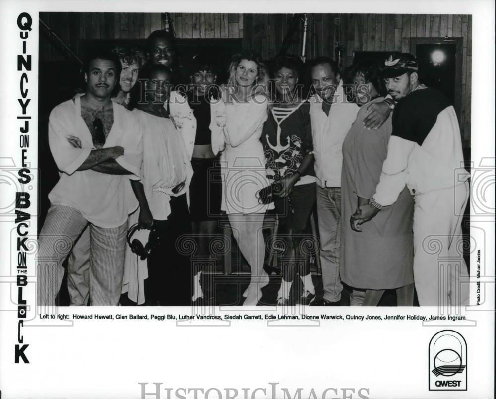 Press Photo Quincy Jones Howard Hewett Luther Vandross Dionee Warwick - Historic Images