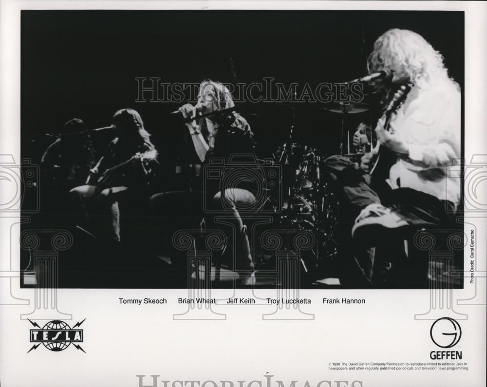 1991 Press Photo Tommy Skeoch, Brian Wheat, Jeff Keith of Tesla - cvp27657 - Historic Images