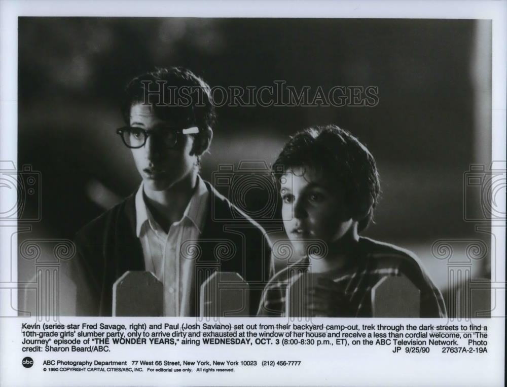 1990 Press Photo Fred Savage and Josh Saviano in The Wonder Years - cvp20051 - Historic Images
