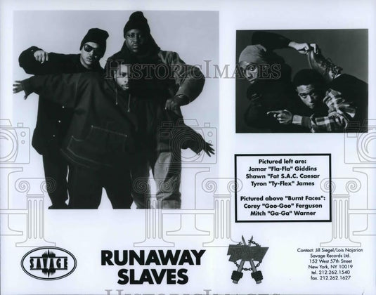 1993 Press Photo J.Giddins,S.Caesar & T.James in Runaway Slaves - cvp24603 - Historic Images
