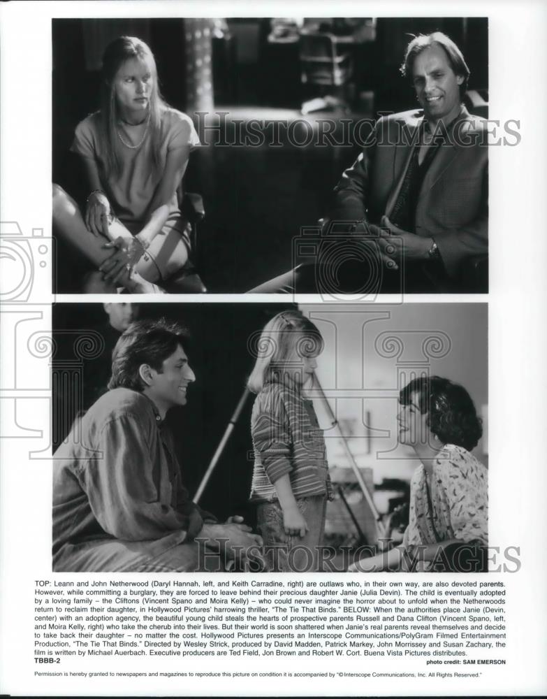 1995 Press PhotoDaryl Hannah Keith Carradine Julia Devin in The Tie That Binds - Historic Images