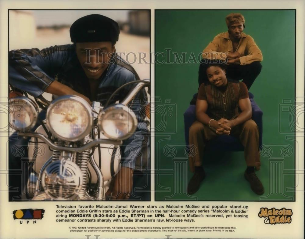 1997 Press Photo Malcolm-Jamal Warner and Eddie Griffin in Malcolm and Eddie - Historic Images