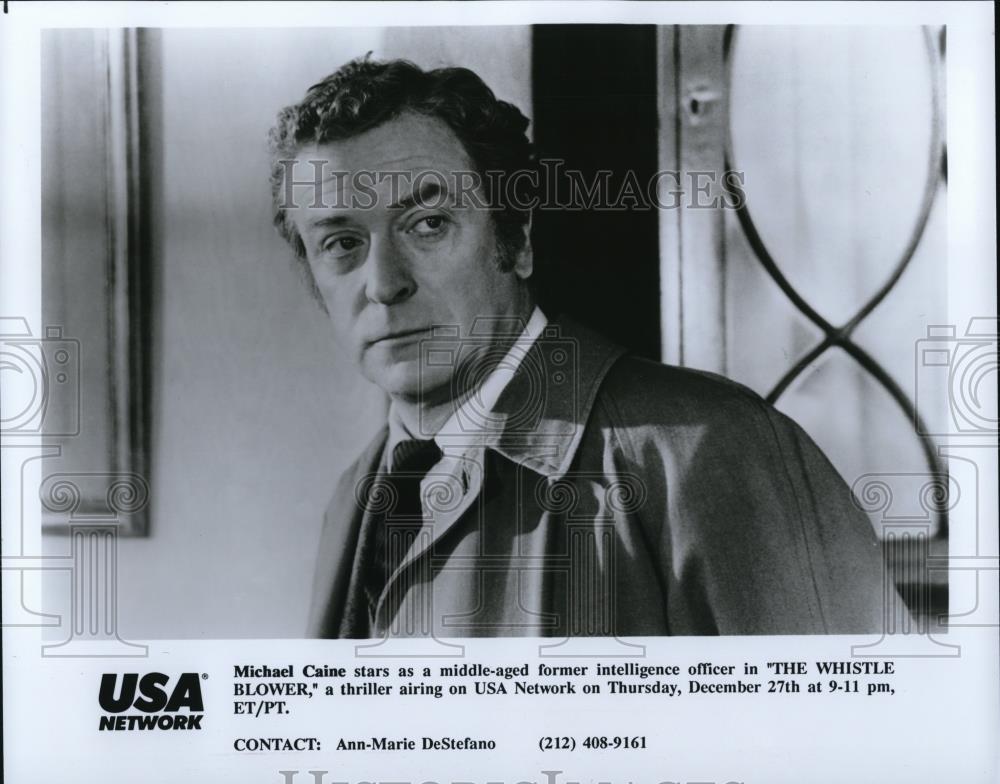 1991 Press Photo Michael Caine stars as Frank Jones in The Whistle Blower - Historic Images