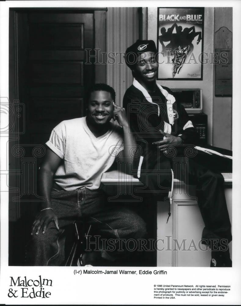 1996 Press Photo Malcolm Jamal Warner Eddie Griffin in Malcolm and Eddie - Historic Images