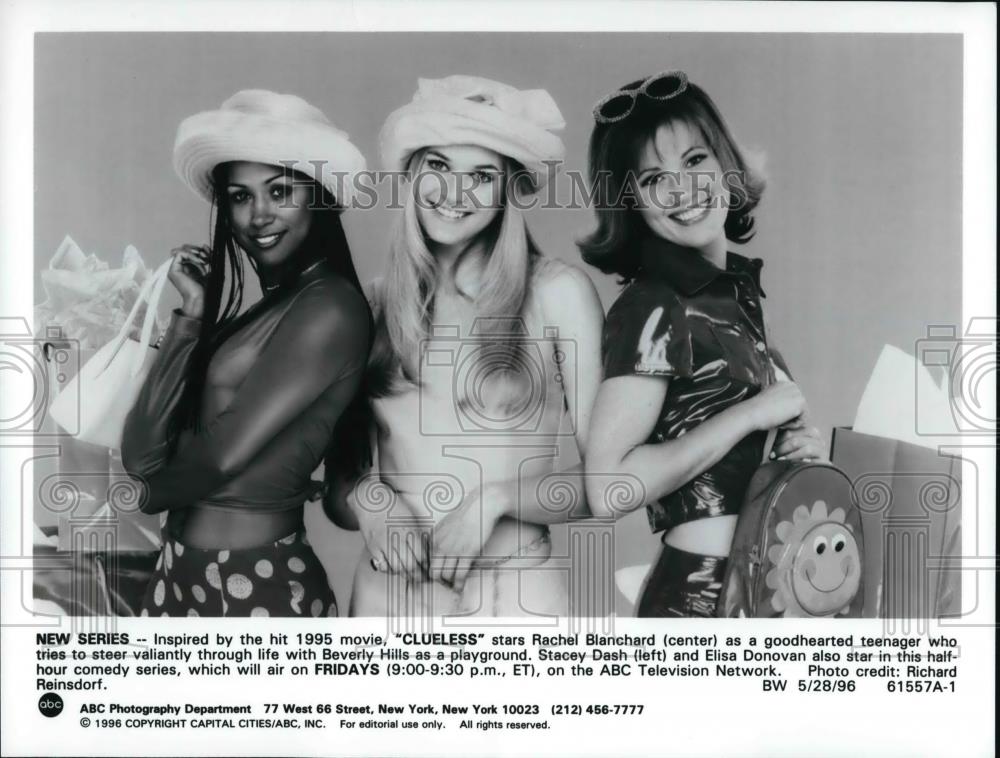 1996 Press Photo Rachel Blanchard, Stacey Dash and Elisa Donovan in CLUELESS - Historic Images