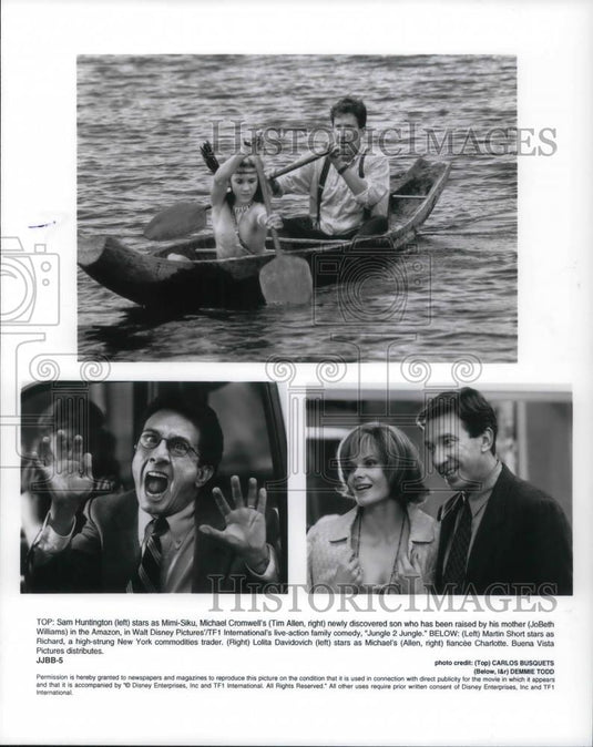 1997 Press Photo Tim Allen, Sam Huntington, Martin Short in Jungle 2 Jungle - Historic Images