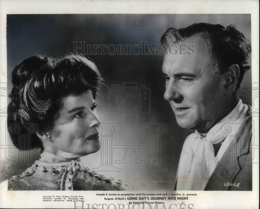 1963 Press Photo Katherine Hepburn Sir Ralph Richardson Long Days Journey Into - Historic Images