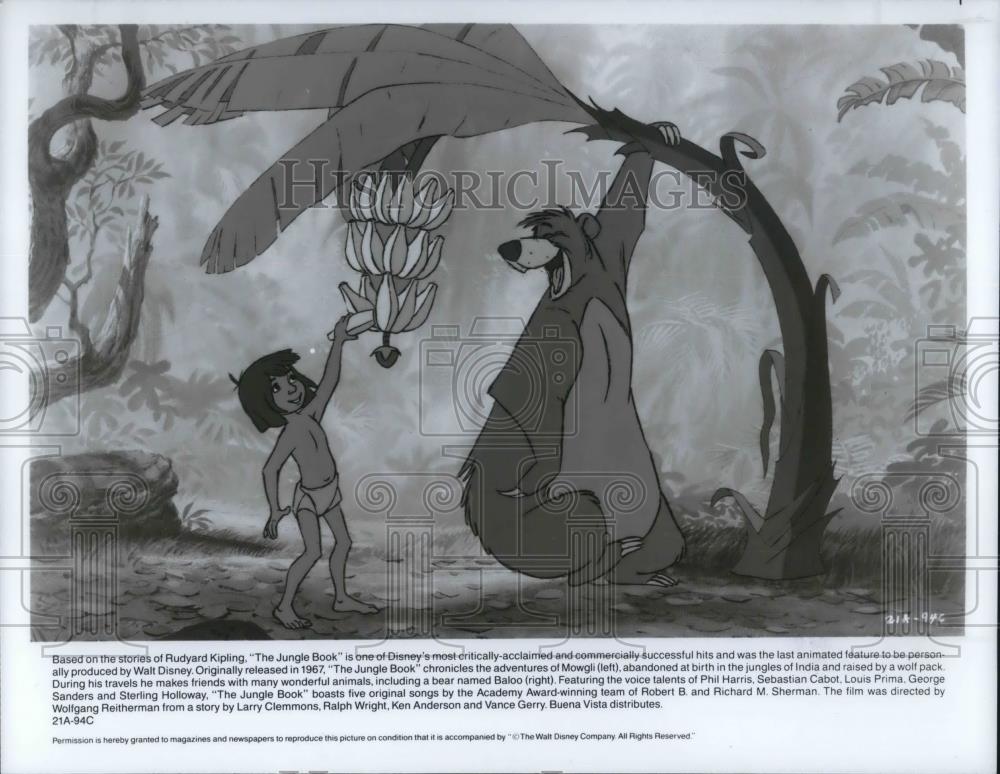 1990 Press Photo Mowgli and Baloo in The Jungle Book movie - cvp20073 - Historic Images