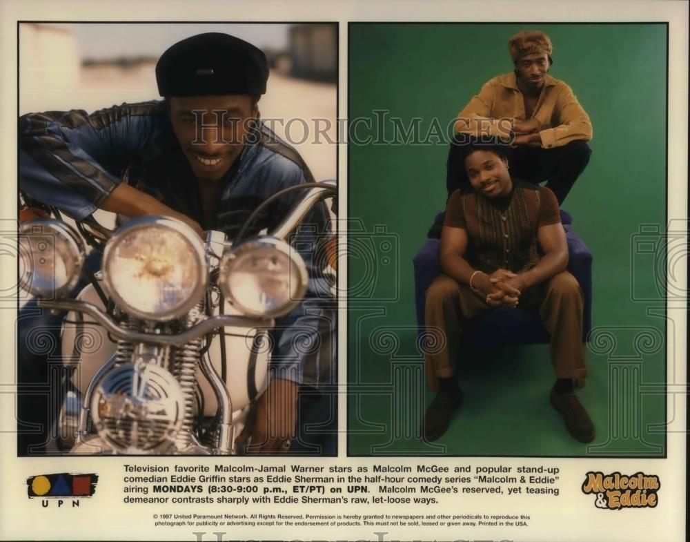 1997 Press Photo Malcolm-Jamal Warner and Eddie Griffin on Malcolm &amp; Eddie - Historic Images