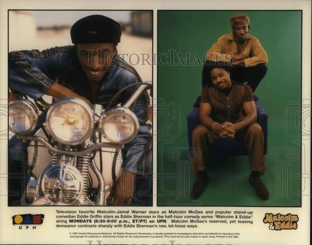 1997 Press Photo Malcolm-Jamal Warner and Eddie Griffin on Malcolm & Eddie - Historic Images