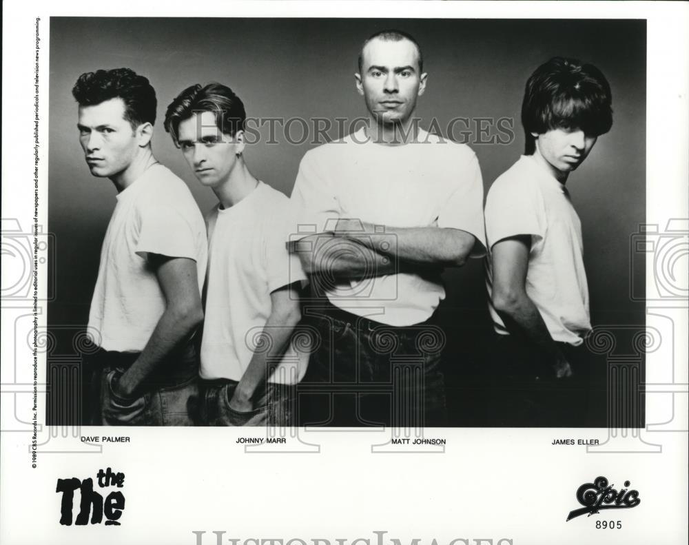 1989 Press Photo Dave Palmer Johnny Marr Matt Johnson and James Eller of The The - Historic Images