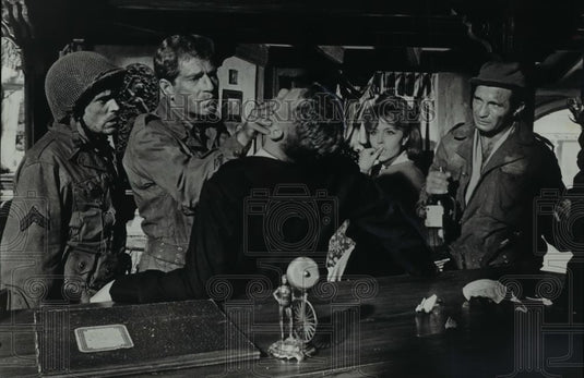 1969 Press Photo Matt Clark, Ben Gazzara, George Segal in The Bridge at Remagen - Historic Images