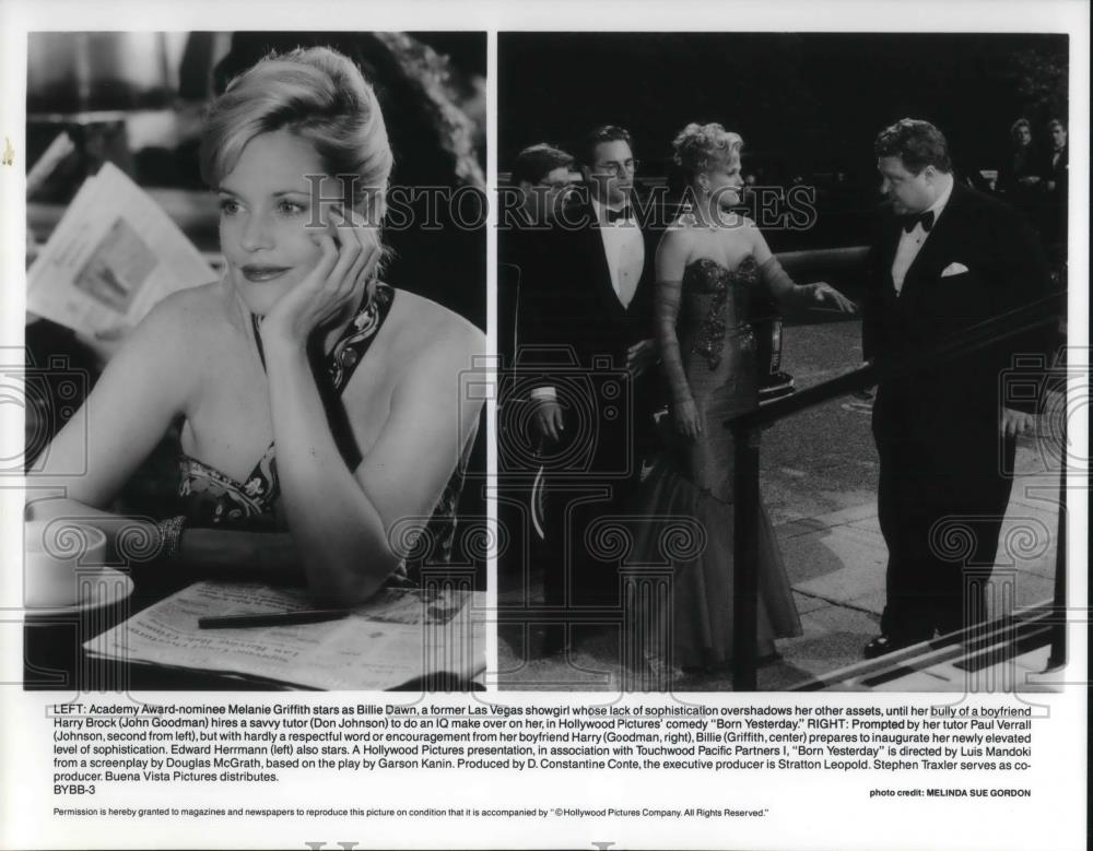 1994 Press Photo Melanie Griffith, John Goodman, Don Johnson in Born Yesterday - Historic Images
