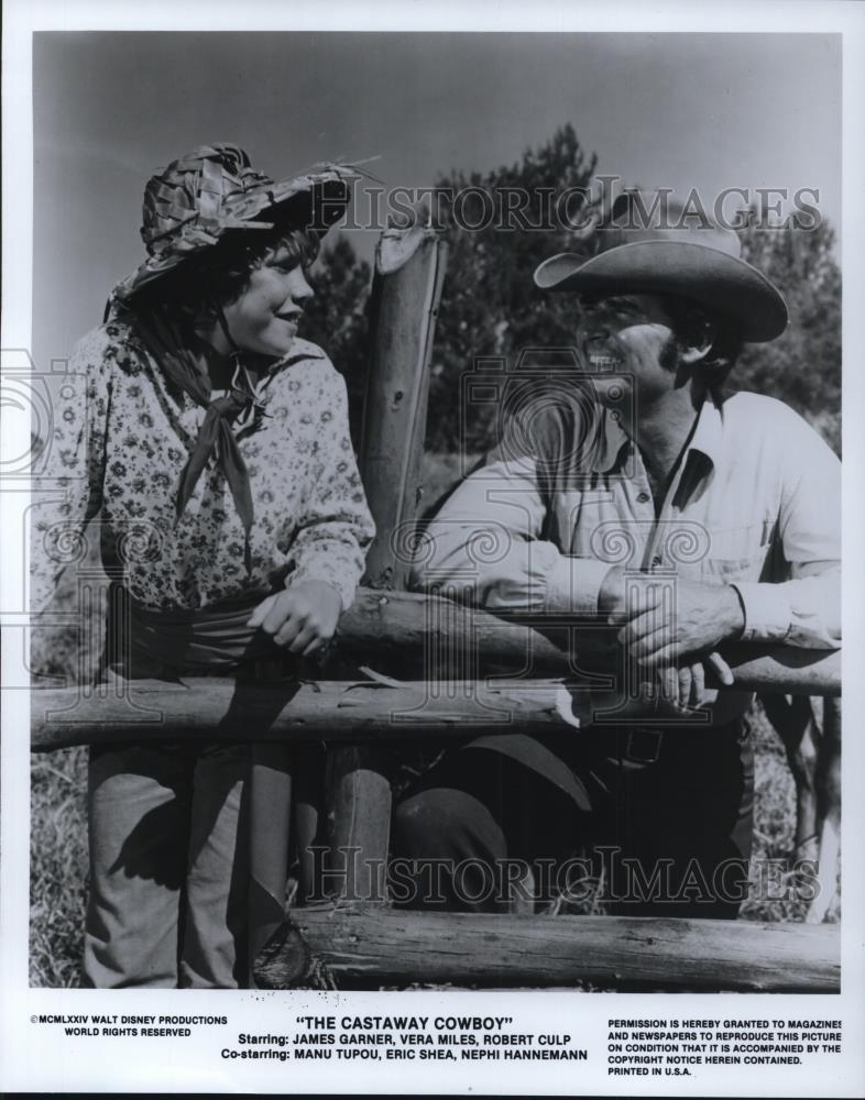 1985 Press Photo James Garner &amp; Vera Miles in The Castaway Cowboy - cvp28028 - Historic Images
