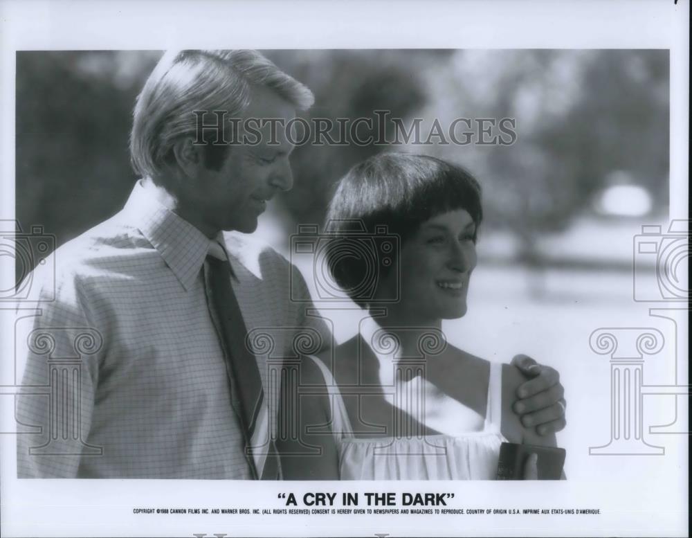 1988 Press Photo Sam Neill and Meryl Streep in A Cry in the Dark - cvp23165 - Historic Images