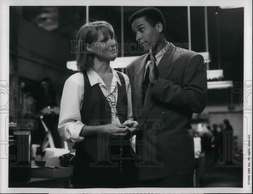 1990 Press Photo Mariette Hartley and Phil Morris on WIOU - cvp20285 - Historic Images