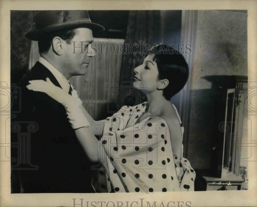 1958 Press Photo ZiZi Jeanmaire and Eddie Constantine in Folies-Bergere - Historic Images