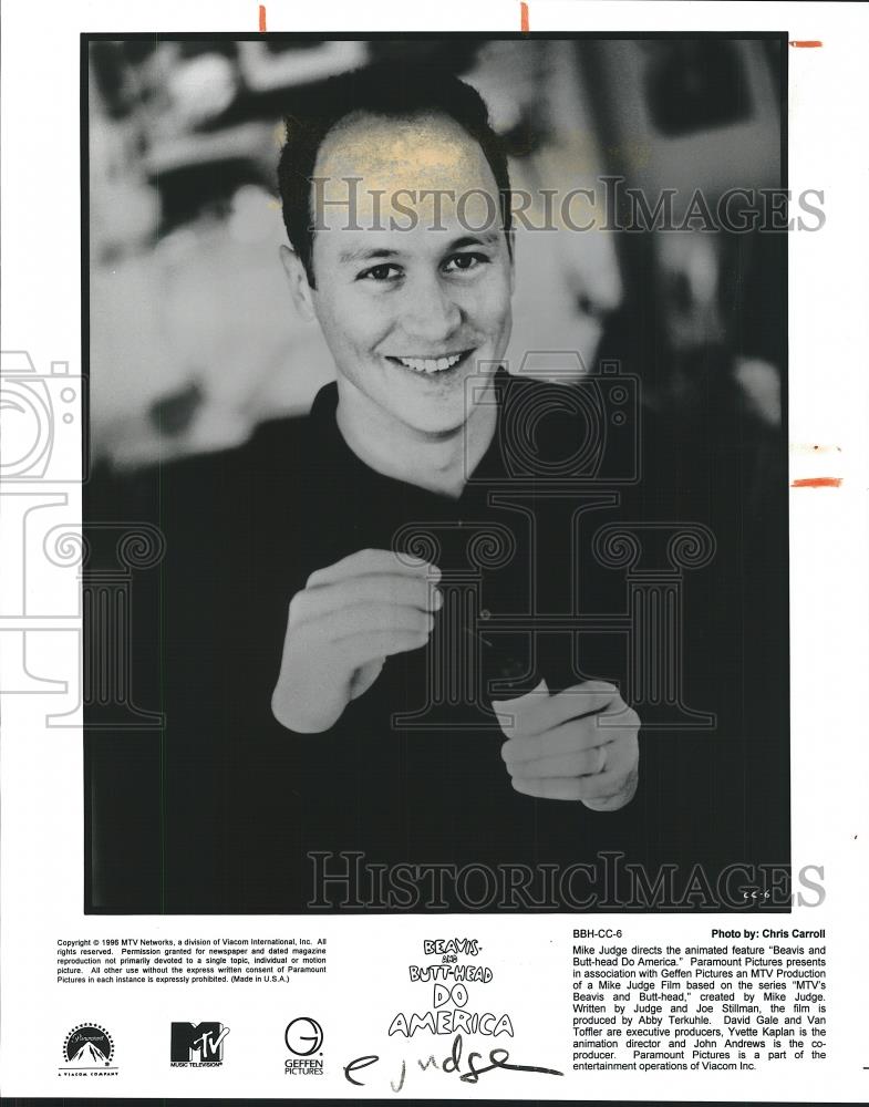 1996 Press Photo Mike Judge Directs Beavis And ButtHead Do America - cvp26654 - Historic Images