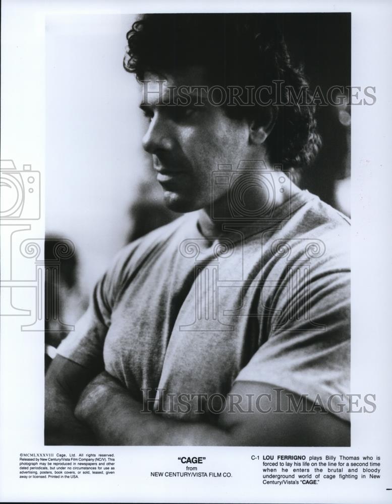 1990 Press Photo Lou Ferrigno in Cage - cvp27979 - Historic Images