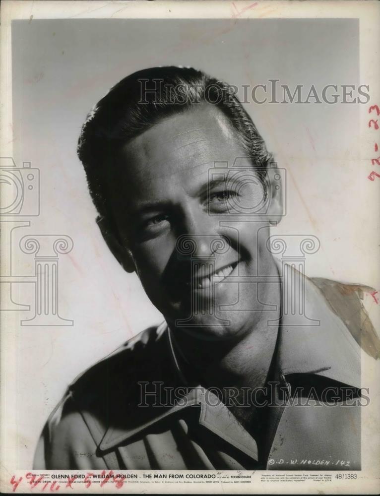 1949 Press Photo Actor William Holden in &quot;The Man From Colorado&quot; - cvp24174 - Historic Images